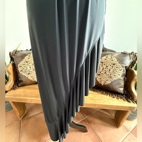 Dots Lingerie NWT Black Keyhole Strapless Asymmetrical Ruffle Hem Dress - Picture 3 of 5